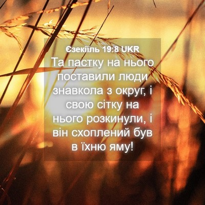 Picture 04 - Єзекіїль 19:8 UKR - Та пастку на нього - Bible Verse Picture