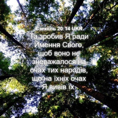 Picture 04 - Єзекіїль 20:14 UKR - Та зробив Я ради Ймення - Bible Verse Picture