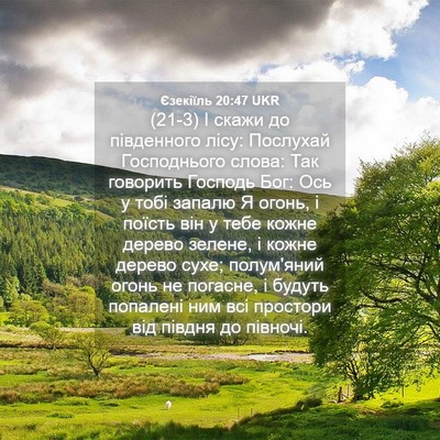 Picture 04 - Єзекіїль 20:47 UKR - (21-3) І скажи до південного - Bible Verse Picture