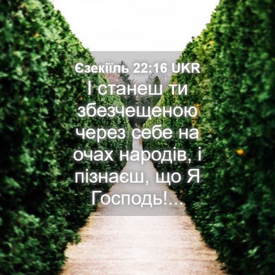 Picture 04 - Єзекіїль 22:16 UKR - І станеш ти збезчещеною - Bible Verse Picture