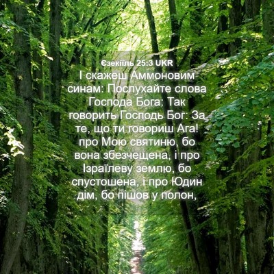 Picture 04 - Єзекіїль 25:3 UKR - І скажеш Аммоновим синам: - Bible Verse Picture