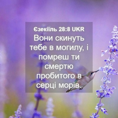 Picture 04 - Єзекіїль 28:8 UKR - Вони скинуть тебе в могилу, - Bible Verse Picture
