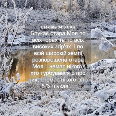 Picture 04 - Єзекіїль 34:6 UKR - Блукає отара Моя по всіх - Bible Verse Picture