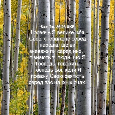 Picture 04 - Єзекіїль 36:23 UKR - І освячу Я велике Ім'я Своє, - Bible Verse Picture