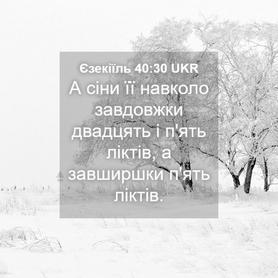 Picture 04 - Єзекіїль 40:30 UKR - А сіни її навколо - Bible Verse Picture