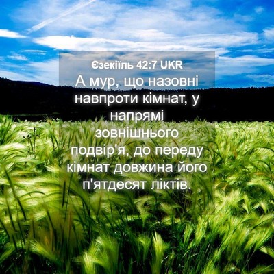 Picture 04 - Єзекіїль 42:7 UKR - А мур, що назовні навпроти - Bible Verse Picture