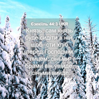 Picture 04 - Єзекіїль 44:3 UKR - Князь, сам князь буде - Bible Verse Picture