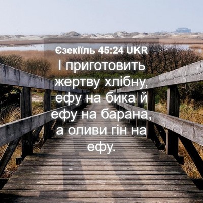 Picture 04 - Єзекіїль 45:24 UKR - І приготовить жертву - Bible Verse Picture