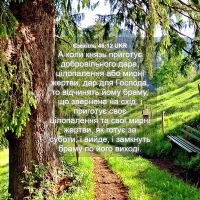 Picture 04 - Єзекіїль 46:12 UKR - А коли князь приготує - Bible Verse Picture