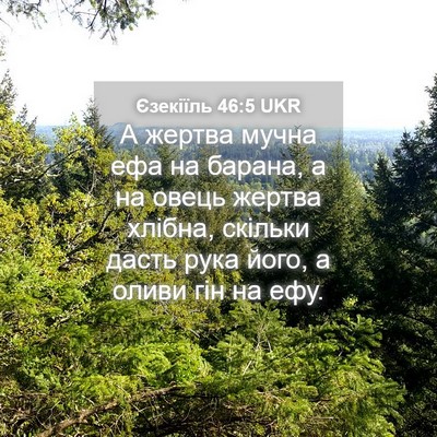 Picture 04 - Єзекіїль 46:5 UKR - А жертва мучна ефа на - Bible Verse Picture