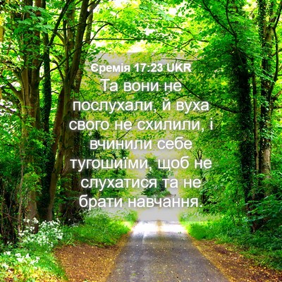 Picture 04 - Єремія 17:23 UKR - Та вони не послухали, й - Bible Verse Picture