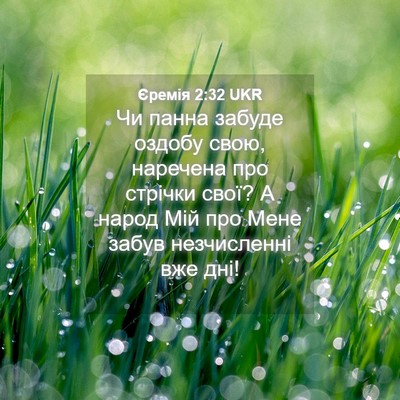 Picture 04 - Єремія 2:32 UKR - Чи панна забуде оздобу - Bible Verse Picture