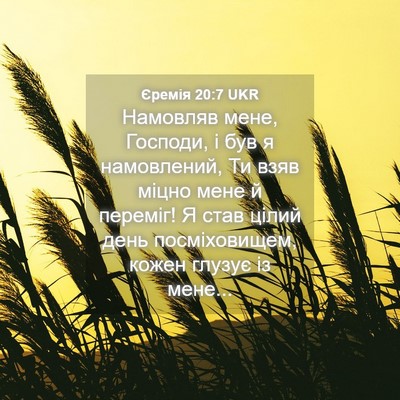 Picture 04 - Єремія 20:7 UKR - Намовляв мене, Господи, і - Bible Verse Picture