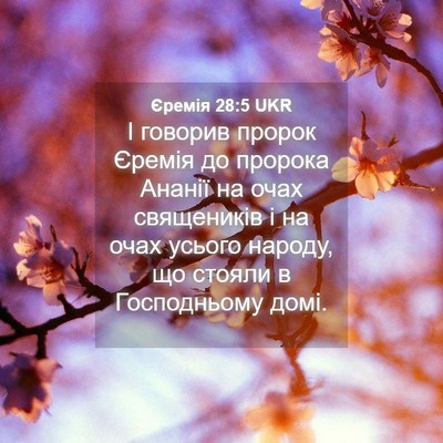 Picture 04 - Єремія 28:5 UKR - І говорив пророк Єремія до - Bible Verse Picture