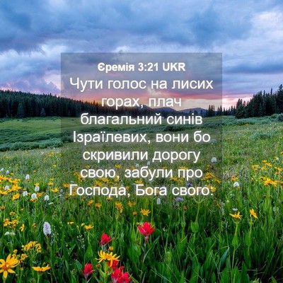 Picture 04 - Єремія 3:21 UKR - Чути голос на лисих горах, - Bible Verse Picture