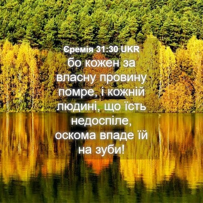 Picture 04 - Єремія 31:30 UKR - бо кожен за власну провину - Bible Verse Picture