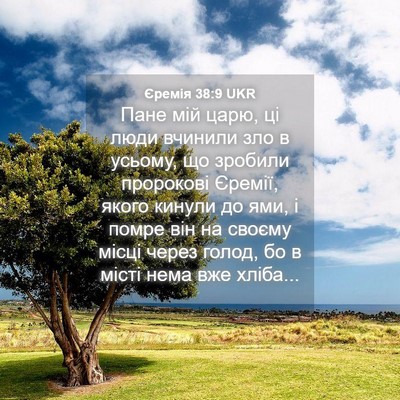 Picture 04 - Єремія 38:9 UKR - Пане мій царю, ці люди - Bible Verse Picture