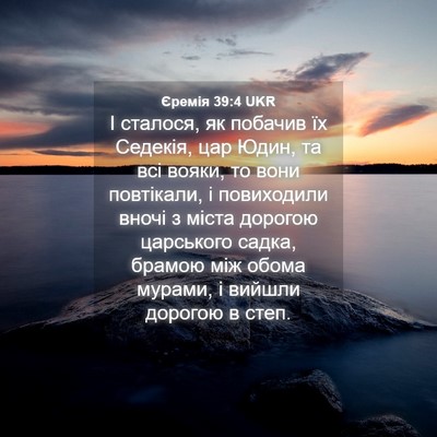 Picture 04 - Єремія 39:4 UKR - І сталося, як побачив їх - Bible Verse Picture