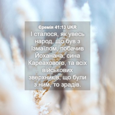 Picture 04 - Єремія 41:13 UKR - І сталося, як увесь народ, - Bible Verse Picture