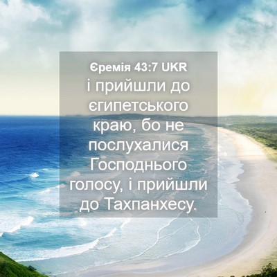 Picture 04 - Єремія 43:7 UKR - і прийшли до єгипетського - Bible Verse Picture