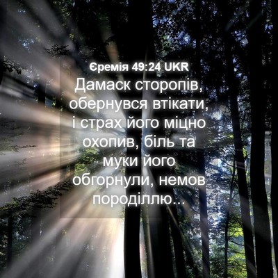Picture 04 - Єремія 49:24 UKR - Дамаск сторопів, обернувся - Bible Verse Picture
