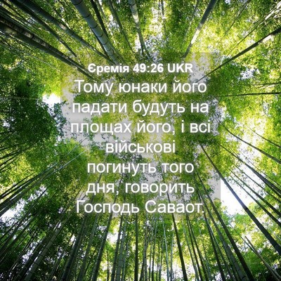 Picture 04 - Єремія 49:26 UKR - Тому юнаки його падати - Bible Verse Picture