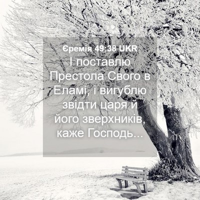 Picture 04 - Єремія 49:38 UKR - І поставлю Престола Свого - Bible Verse Picture