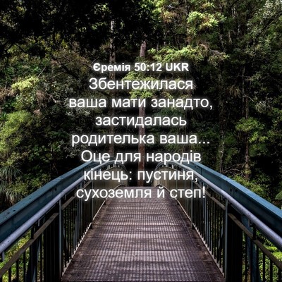 Picture 04 - Єремія 50:12 UKR - Збентежилася ваша мати - Bible Verse Picture