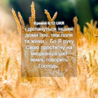 Picture 04 - Єремія 6:12 UKR - і дістануться іншим доми - Bible Verse Picture