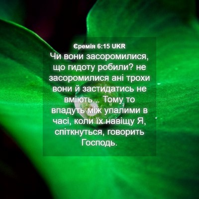 Picture 04 - Єремія 6:15 UKR - Чи вони засоромилися, що - Bible Verse Picture