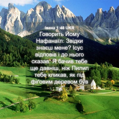 Picture 04 - Івана 1:48 UKR - Говорить Йому Нафанаїл: - Bible Verse Picture