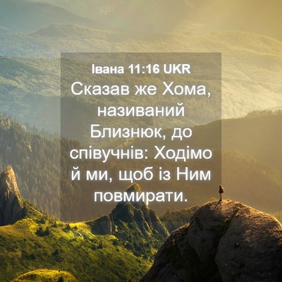 Picture 04 - Івана 11:16 UKR - Сказав же Хома, називаний - Bible Verse Picture