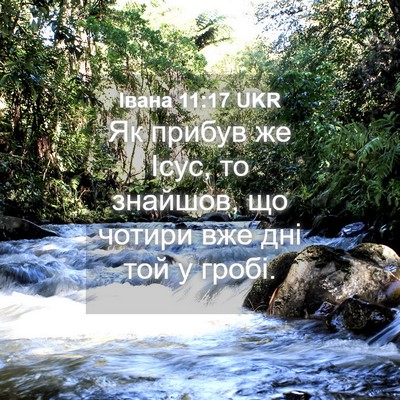Picture 04 - Івана 11:17 UKR - Як прибув же Ісус, то - Bible Verse Picture