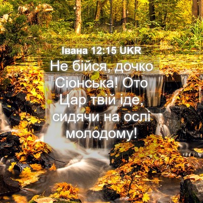 Picture 04 - Івана 12:15 UKR - Не бійся, дочко Сіонська! - Bible Verse Picture
