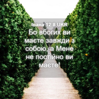 Picture 04 - Івана 12:8 UKR - Бо вбогих ви маєте завжди з - Bible Verse Picture