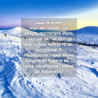 Picture 04 - Івана 16:19 UKR - Ісус же пізнав, що хочуть - Bible Verse Picture