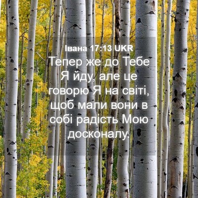 Picture 04 - Івана 17:13 UKR - Тепер же до Тебе Я йду, але - Bible Verse Picture