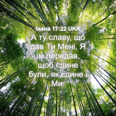 Picture 04 - Івана 17:22 UKR - А ту славу, що дав Ти Мені, Я - Bible Verse Picture
