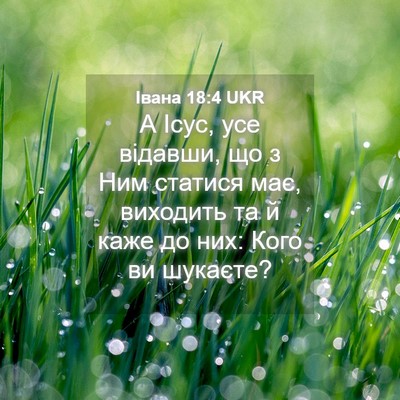 Picture 04 - Івана 18:4 UKR - А Ісус, усе відавши, що з - Bible Verse Picture