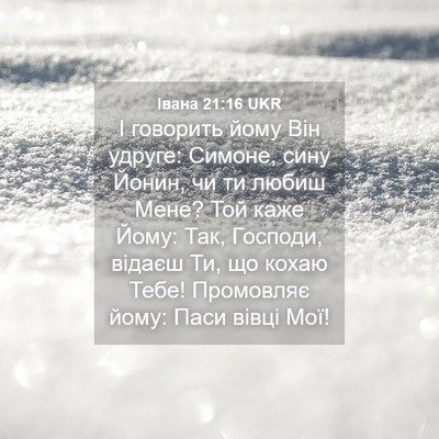 Picture 04 - Івана 21:16 UKR - І говорить йому Він удруге: - Bible Verse Picture