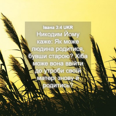 Picture 04 - Івана 3:4 UKR - Никодим Йому каже: Як може - Bible Verse Picture