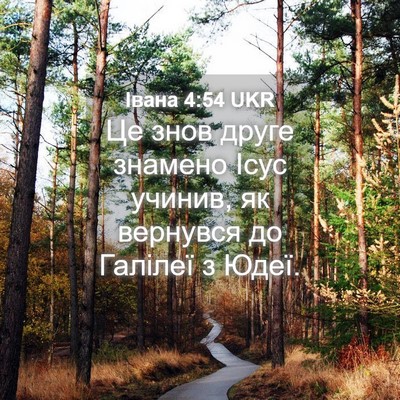 Picture 04 - Івана 4:54 UKR - Це знов друге знамено Ісус - Bible Verse Picture