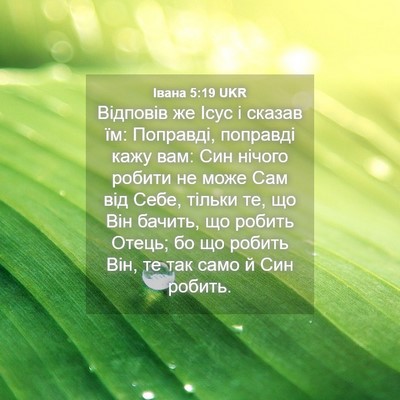 Picture 04 - Івана 5:19 UKR - Відповів же Ісус і сказав - Bible Verse Picture