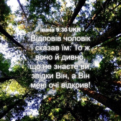 Picture 04 - Івана 9:30 UKR - Відповів чоловік і сказав - Bible Verse Picture