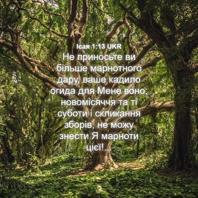 Picture 04 - Ісая 1:13 UKR - Не приносьте ви більше - Bible Verse Picture