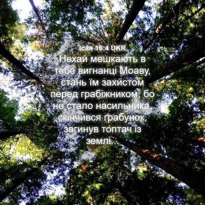 Picture 04 - Ісая 16:4 UKR - Нехай мешкають в тебе - Bible Verse Picture
