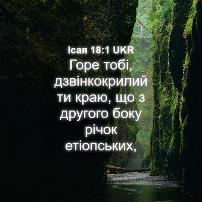 Picture 04 - Ісая 18:1 UKR - Горе тобі, дзвінкокрилий - Bible Verse Picture