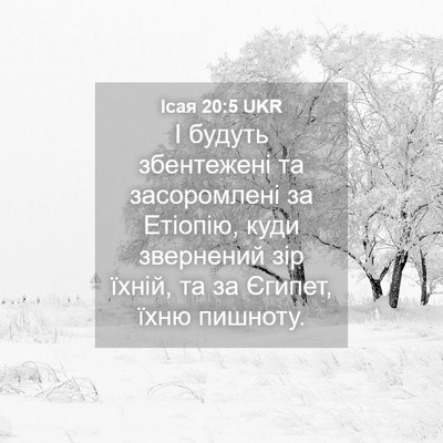 Picture 04 - Ісая 20:5 UKR - І будуть збентежені та - Bible Verse Picture