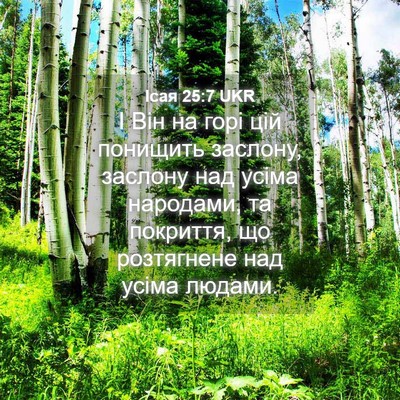 Picture 04 - Ісая 25:7 UKR - І Він на горі цій понищить - Bible Verse Picture