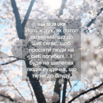 Picture 04 - Ісая 30:28 UKR - Його ж дух, як потоп - Bible Verse Picture